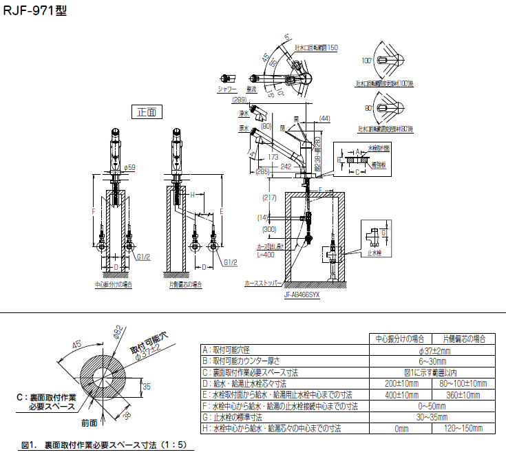 キッチン用ワンホールタイプ シングルレバー RJF-971Y