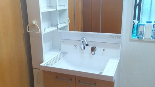 岡山県岡山市　洗面化粧台取替工事