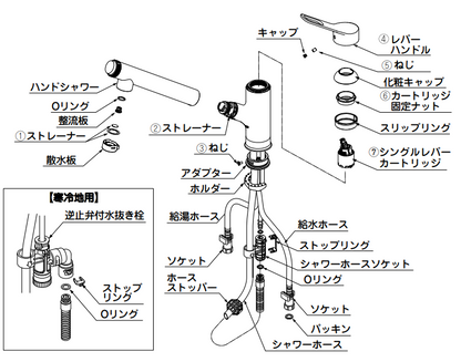 キッチン用ワンホールタイプ シングルレバー　RJF-971Y