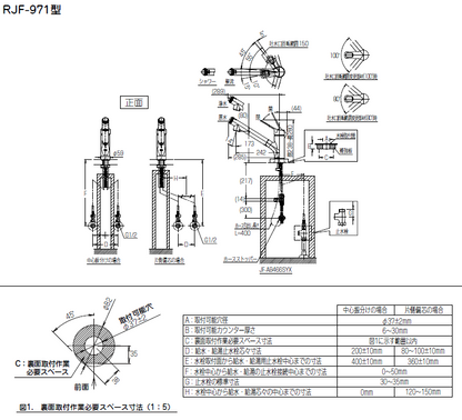 キッチン用ワンホールタイプ シングルレバー　RJF-971Y
